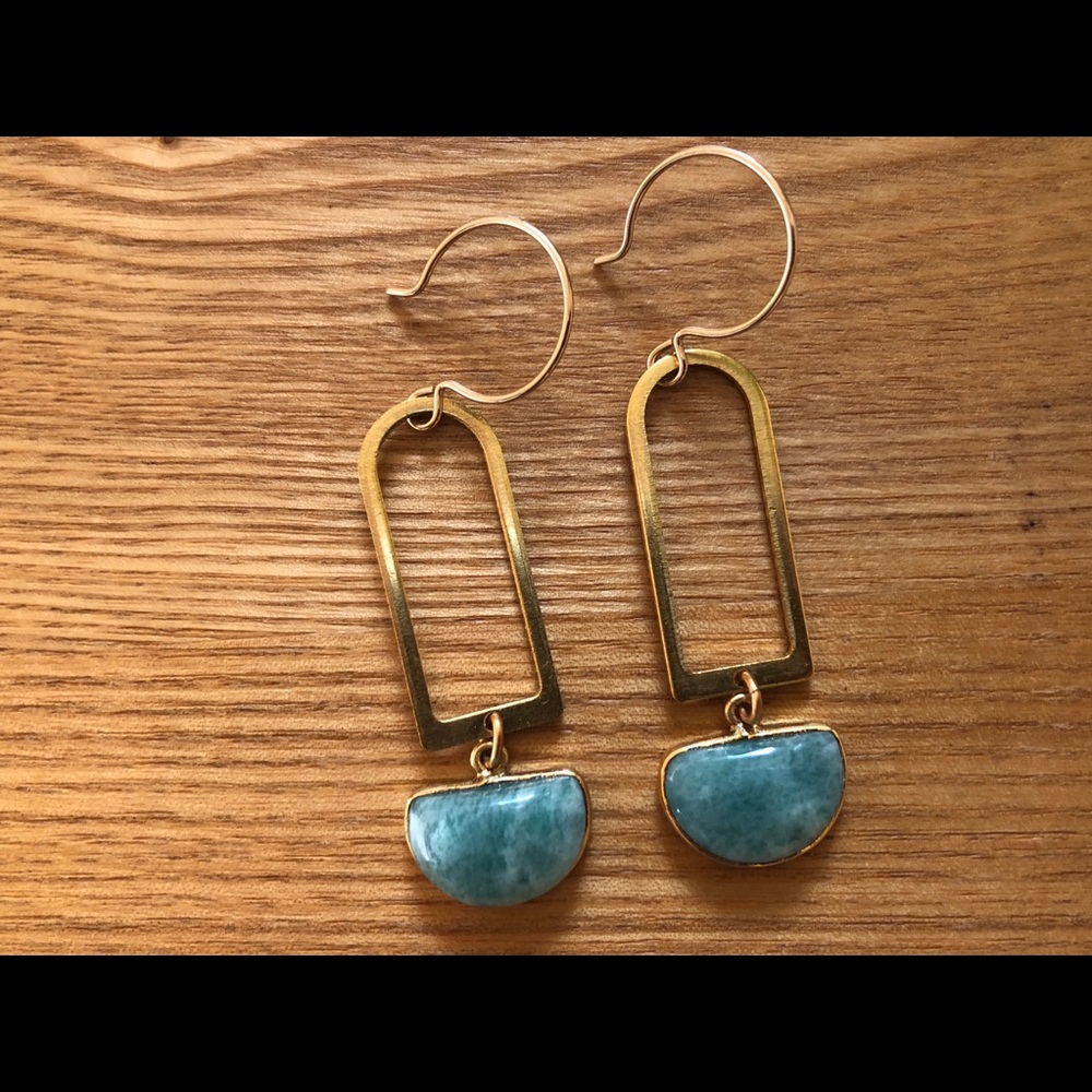 Gold and stone earrings